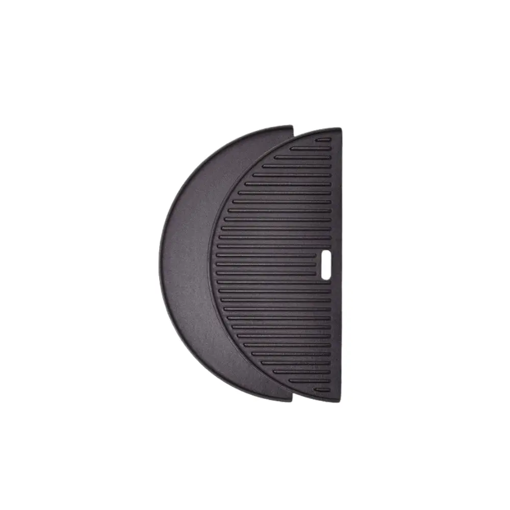 Plaque de cuisson réversible en fonte en demi-lune