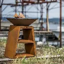trio82c2 brasero barbecue plancha acier corten