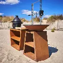 trio82c2 brasero barbecue plancha acier corten
