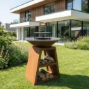 trio82c2 brasero barbecue plancha acier corten