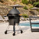 chariot-kamado-noir-acier-barbecue