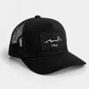 Cappellino trucker COEO nero con patch montagna nero