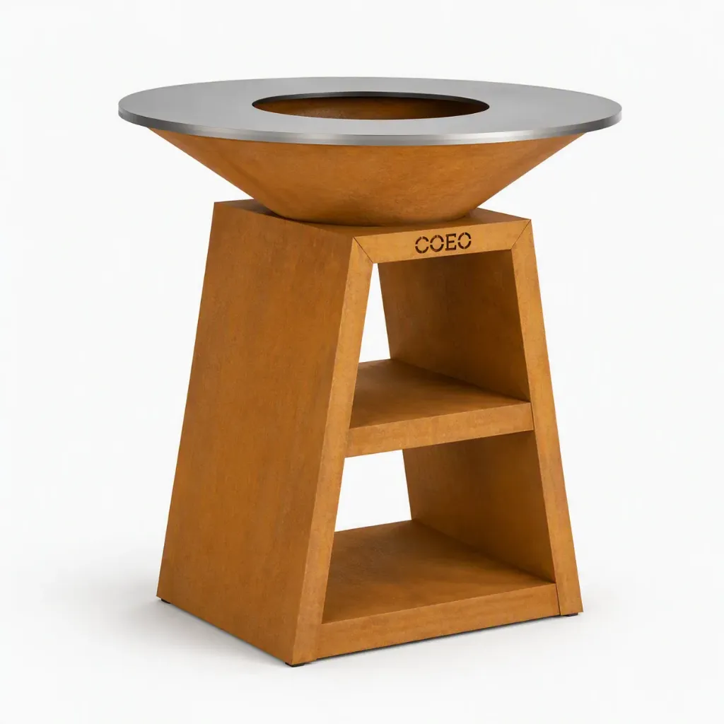 [TRIO98C2] Brasero Plancha Churrasqueira TRIO Ø98 cm (ACERO CORTEN, 100cm)