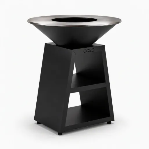 [TRIO98B] Braciere Plancha Barbecue TRIO Ø98 cm (NERO, 110cm)