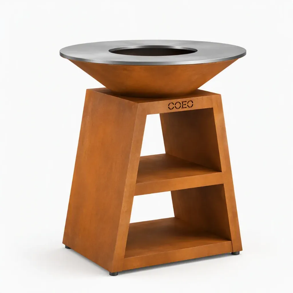 [TRIO82C2] Braciere Plancha Barbecue TRIO Ø82 cm (Corten steel)