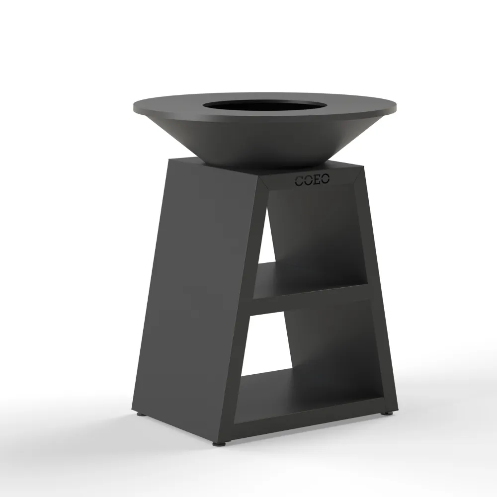 [TRIO82B2] Brasero Fire pit TRIO Ø82cm  (Black powder-coated galvanized steel)
