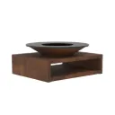 [C-U-TRAILER98C2] Brasero bas ambiance et cuisson acier corten